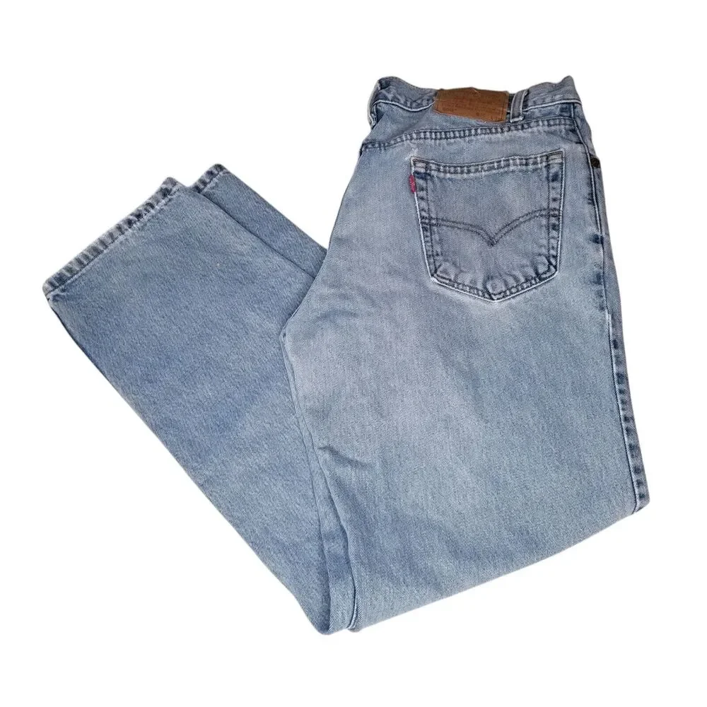 Vtg Levi's 550 Relaxed Fit Denim Jeans 36 X 31 Faded Light Wash Men's Distressed